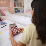 ⁦الة حاسبة بشاشة ديجيتال وازرار كبيرة للمكتب بتصميم ملون جذاب⁩ - الصورة ⁦2⁩