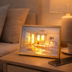 ⁦برواز ليد ثلاثي الأبعاد مناسب لغرف النوم والمكتب بيو اس بي⁩ - الصورة ⁦4⁩