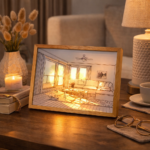 ⁦برواز ليد ثلاثي الأبعاد مناسب لغرف النوم والمكتب بيو اس بي⁩ - الصورة ⁦2⁩