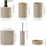 ⁦طقم حمام مودرن 6 قطع متكامل لتنظيم وترتيب الحمام⁩ - الصورة ⁦7⁩