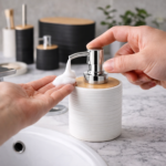 ⁦طقم حمام مودرن 6 قطع متكامل لتنظيم وترتيب الحمام⁩ - الصورة ⁦3⁩