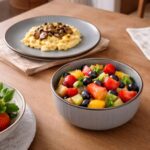 ⁦طقم عشاء بورسلين 16 قطعة بحواف جولد وتصميم مضلع⁩ - الصورة ⁦2⁩