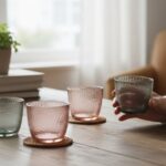 طقم كوبايات زجاج مصنفر ملون 6 قطع بسعة 220 ملي