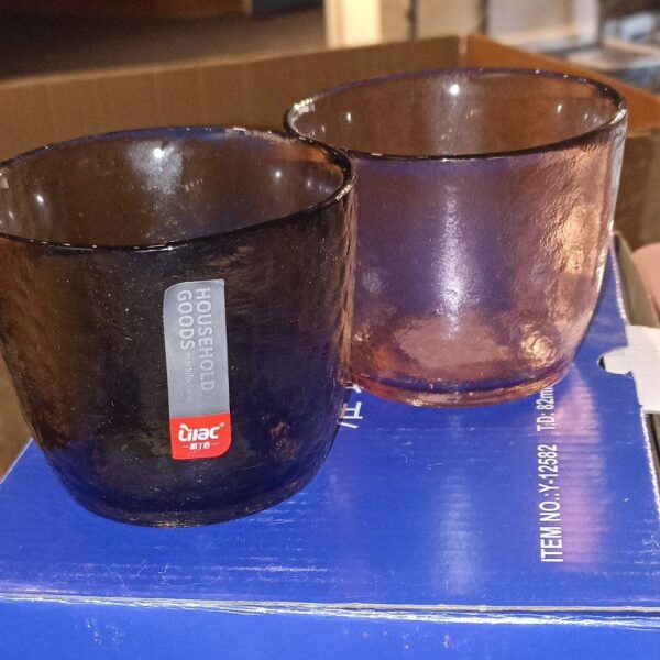 طقم كوبايات زجاج مصنفر ملون 6 قطع بسعة 220 ملي