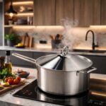 ⁦كسرولة استانلس ستيل تركي بغطاء ويد لسهولة الحمل مقاس 22سم⁩ - الصورة ⁦3⁩