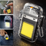 ⁦ولاعة كهربائية مقاومة للماء بكشاف ب 3 درجات إضاءة مختلفة لرحلات البحر والتخييم قابلة لإعادة الشحن⁩ - الصورة ⁦3⁩