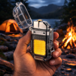 ⁦ولاعة كهربائية مقاومة للماء بكشاف ب 3 درجات إضاءة مختلفة لرحلات البحر والتخييم قابلة لإعادة الشحن⁩ - الصورة ⁦4⁩