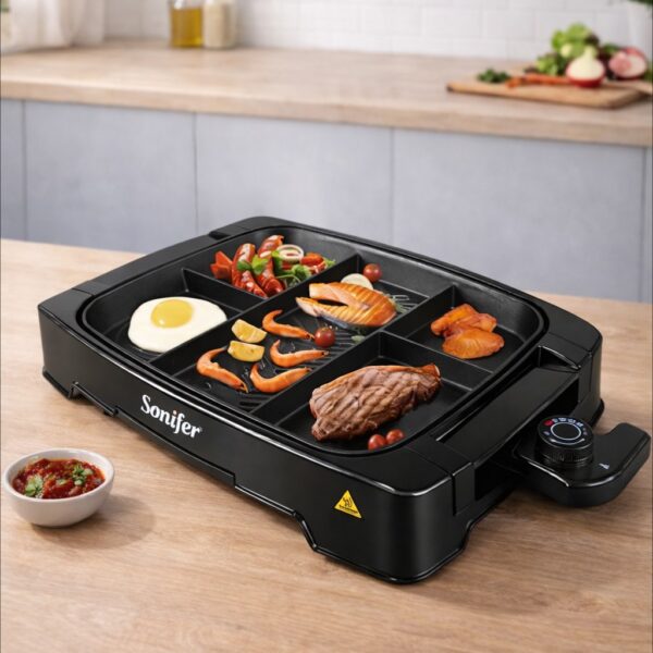 SF-6074 شواية جريل كهربائية سونيفر مقسمة 5 خانات - 1500 وات