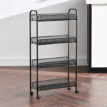 ⁦تربو تخزين ومنظم 4 أدوار بعجلات لسهولة الحركة لتنظيم أدوات المطبخ والحمام⁩ - الصورة ⁦3⁩