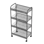 ⁦تربو تخزين ومنظم 4 أدوار بعجلات لسهولة الحركة لتنظيم أدوات المطبخ والحمام⁩ - الصورة ⁦7⁩