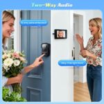 ⁦جرس باب لاسلكي بكاميرا وشاشة 4.3 بوصة مع رؤية ليلية وصوت ثنائي الاتجاه لأمان المنزل⁩ - الصورة ⁦4⁩