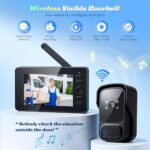 ⁦جرس باب لاسلكي بكاميرا وشاشة 4.3 بوصة مع رؤية ليلية وصوت ثنائي الاتجاه لأمان المنزل⁩ - الصورة ⁦7⁩