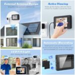 ⁦جرس باب لاسلكي بكاميرا وشاشة 4.3 بوصة مع رؤية ليلية وصوت ثنائي الاتجاه لأمان المنزل⁩ - الصورة ⁦8⁩