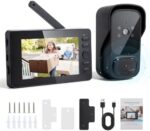 ⁦جرس باب لاسلكي بكاميرا وشاشة 4.3 بوصة مع رؤية ليلية وصوت ثنائي الاتجاه لأمان المنزل⁩ - الصورة ⁦9⁩