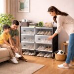 ⁦جزامة 3 أدوار مزدوجة بقوائم معدنية و6 أرفف بغطاء للحفاظ على الأحذية من الأتربة⁩ - الصورة ⁦5⁩