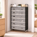 ⁦جزامة  6 أرفف 7 شيلف بقوائم معدن مع غطاء عازل للأتربة⁩ - الصورة ⁦3⁩