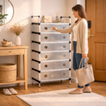 ⁦جزامة 6 أرفف بقوائم معدن مع غطاء لحماية الأحذية من الأتربة⁩ - الصورة ⁦3⁩