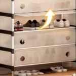 ⁦جزامة بـ 4 أرفف لتنظيم الاحذاية مع 8 هوكات لتعليق الشنط والكابات⁩ - الصورة ⁦5⁩