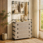 ⁦جزامة بـ4 أرفف مع غطاء لمنع دخول الاتربة مزودة بـ8 هوكات لتعليق الشنط⁩ - الصورة ⁦5⁩