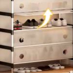 ⁦جزامة بـ4 أرفف مع غطاء لمنع دخول الاتربة مزودة بـ8 هوكات لتعليق الشنط⁩ - الصورة ⁦3⁩