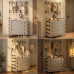 ⁦جزامة بـ4 أرفف مع غطاء لمنع دخول الاتربة مزودة بـ8 هوكات لتعليق الشنط⁩ - الصورة ⁦6⁩