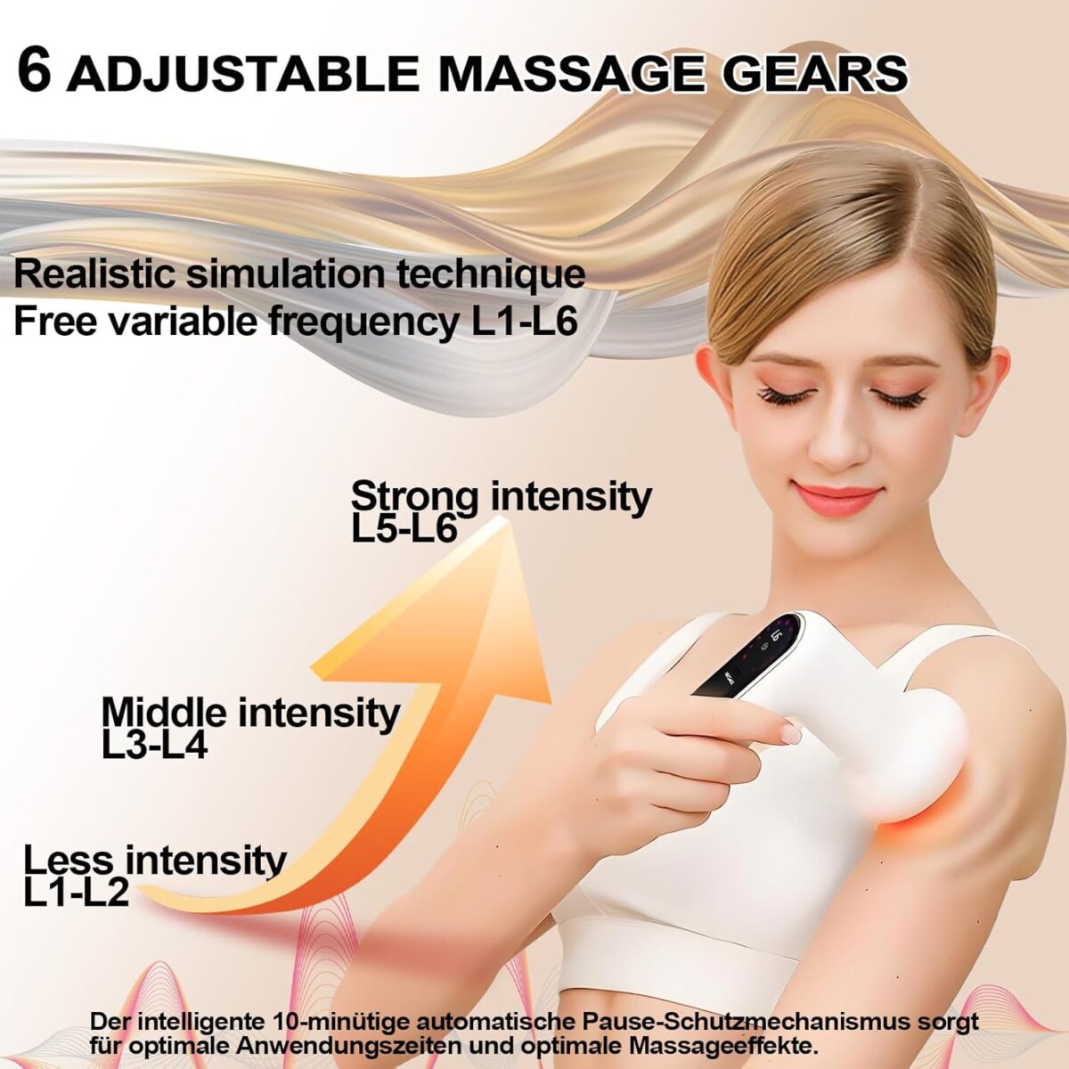 ⁦جهاز تدليك للسيلوليت بستة مستويات و 5 رؤوس قابلة للتبديل و 3 اوضاع للتشغيل بتقنية الثري دي⁩ - الصورة ⁦2⁩