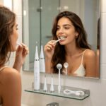 ⁦فرشة كهربائية لتنظيف الأسنان بالموجات فوق الصوتية 31000 مع 5 أوضاع لإزالة الجير والبلاك⁩ - الصورة ⁦3⁩