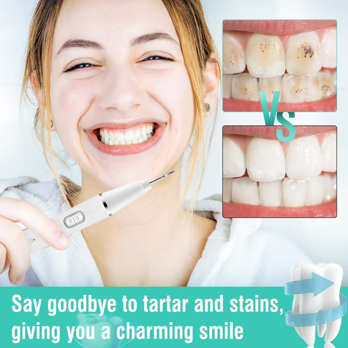 ⁦فرشة كهربائية لتنظيف الأسنان بالموجات فوق الصوتية 31000 مع 5 أوضاع لإزالة الجير والبلاك⁩ - الصورة ⁦5⁩