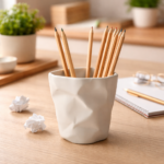 ⁦حامل أقلام بتصميم كوب متعرج لتنظيم الأدوات المكتبية⁩ - الصورة ⁦2⁩