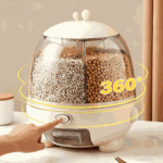 ديسبنسر بقوليات دوار مقسم الي 5 خانات لتخزين الارز و الفاصوليا والحبوب الصغيرة