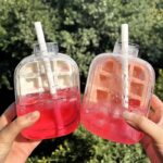 ⁦زجاجة مكعبات الثلج لشرب المياه المثلجة والعصائر الفريش بشاليموه 500 ملي⁩ - الصورة ⁦2⁩