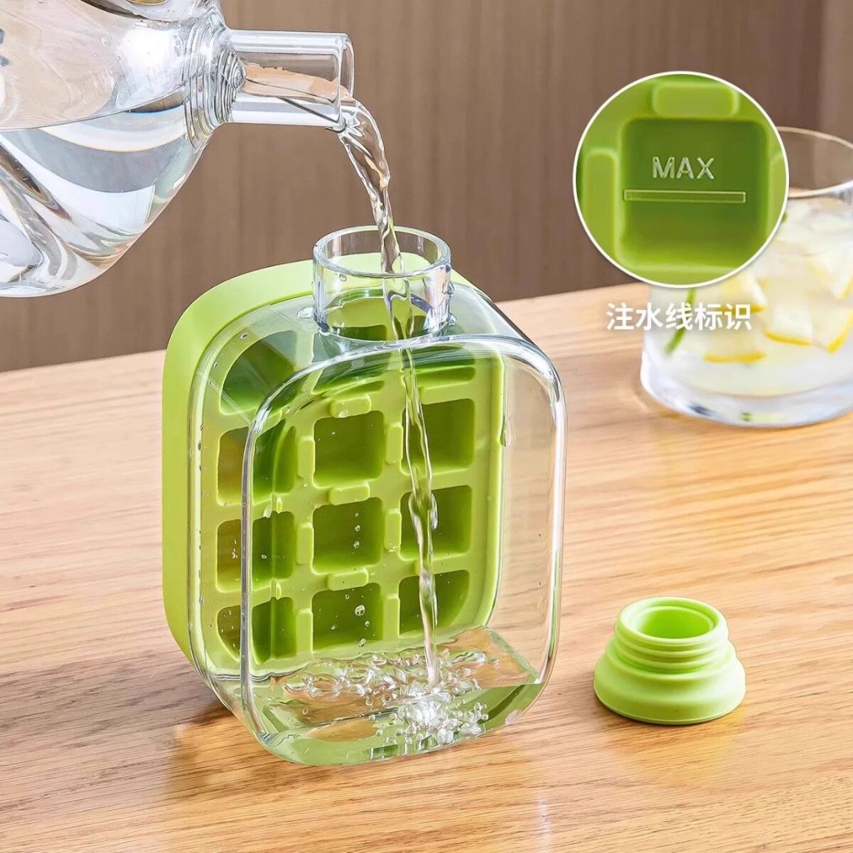 ⁦زجاجة مكعبات الثلج لشرب المياه المثلجة والعصائر الفريش بشاليموه 500 ملي⁩ - الصورة ⁦4⁩