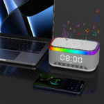 ⁦سبيكر بلوتوث  6 * 1 مع شاحن لاسلكي وساعة ومنبه وراديو بإضاءة ليد 7 ألوان مختلفة⁩ - الصورة ⁦7⁩