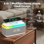 ⁦سبيكر بلوتوث  6 * 1 مع شاحن لاسلكي وساعة ومنبه وراديو بإضاءة ليد 7 ألوان مختلفة⁩ - الصورة ⁦2⁩