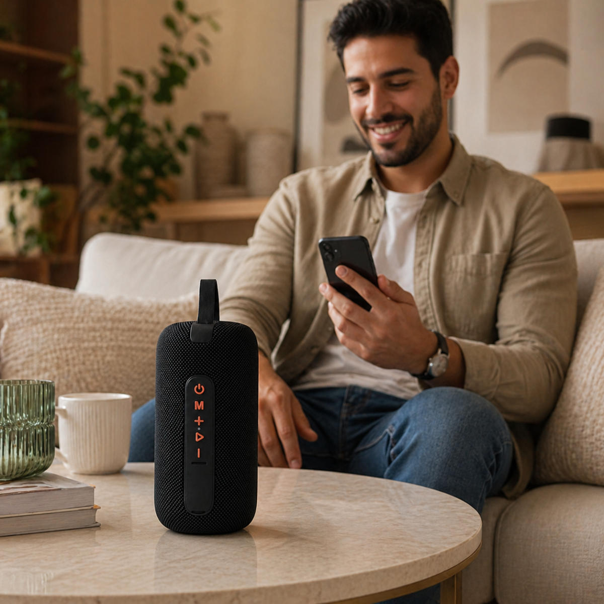 ⁦سبيكر لاسلكي بقدرة 30 وات مع إضاءة ارجي بي بطارية 3000 ملي امبير⁩ - الصورة ⁦2⁩