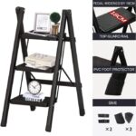 ⁦سلم قابل للطي 3 درجات يتحمل 150 كجم 80 سم⁩ - الصورة ⁦6⁩