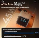 ⁦شاحن سريع ذكي 45 واط بتقنية جان بشاشة رقمية ومنفذ تايب سي⁩ - الصورة ⁦3⁩