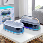 ⁦شاحن لاسلكي 6 * 1 مع سبيكر بلوتوث وساعة ومنبه وراديو بإضاءة ليد⁩ - الصورة ⁦4⁩