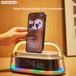 ⁦شاحن لاسلكي 6 * 1 مع سبيكر بلوتوث وساعة ومنبه وراديو بإضاءة ليد⁩ - الصورة ⁦7⁩