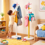 ⁦شماعة ملابس بتصميم جذع شجرة بالوان مختلفة لتعليق الملابس لغرف الاطفال⁩ - الصورة ⁦4⁩