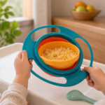 ⁦طبق سحري دوار يمنع انسكاب الطعام آمن وصحي للاطفال⁩ - الصورة ⁦2⁩