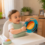 ⁦طبق سحري دوار يمنع انسكاب الطعام آمن وصحي للاطفال⁩ - الصورة ⁦4⁩