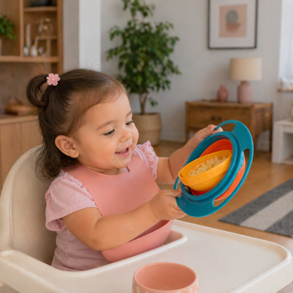 طبق سحري دوار يمنع انسكاب الطعام آمن وصحي للاطفال