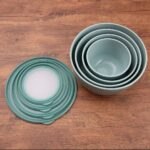 ⁦طقم علب تلاجة 4 قطع بأحجام مختلفة بغطاء بإطار سيليكون محكم الغلق لحفظ وتنظيم الطعام⁩ - الصورة ⁦3⁩