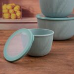 طقم علب تلاجة 4 قطع بأحجام مختلفة بغطاء بإطار سيليكون محكم الغلق لحفظ وتنظيم الطعام