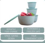 ⁦طقم علب تلاجة 4 قطع بأحجام مختلفة بغطاء بإطار سيليكون محكم الغلق لحفظ وتنظيم الطعام⁩ - الصورة ⁦5⁩