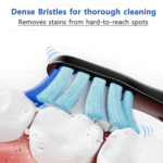 ⁦فرشاة أسنان كهربائية بتقنية الاهتزاز حتي 40000 ذبذبة 5 أوضاع مع 4 رؤوس قابلة لاعادة الشحن⁩ - الصورة ⁦3⁩