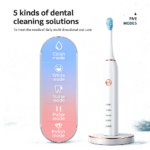 ⁦فرشاة أسنان كهربائية بتقنية الاهتزاز حتي 40000 ذبذبة 5 أوضاع مع 4 رؤوس قابلة لاعادة الشحن⁩ - الصورة ⁦5⁩