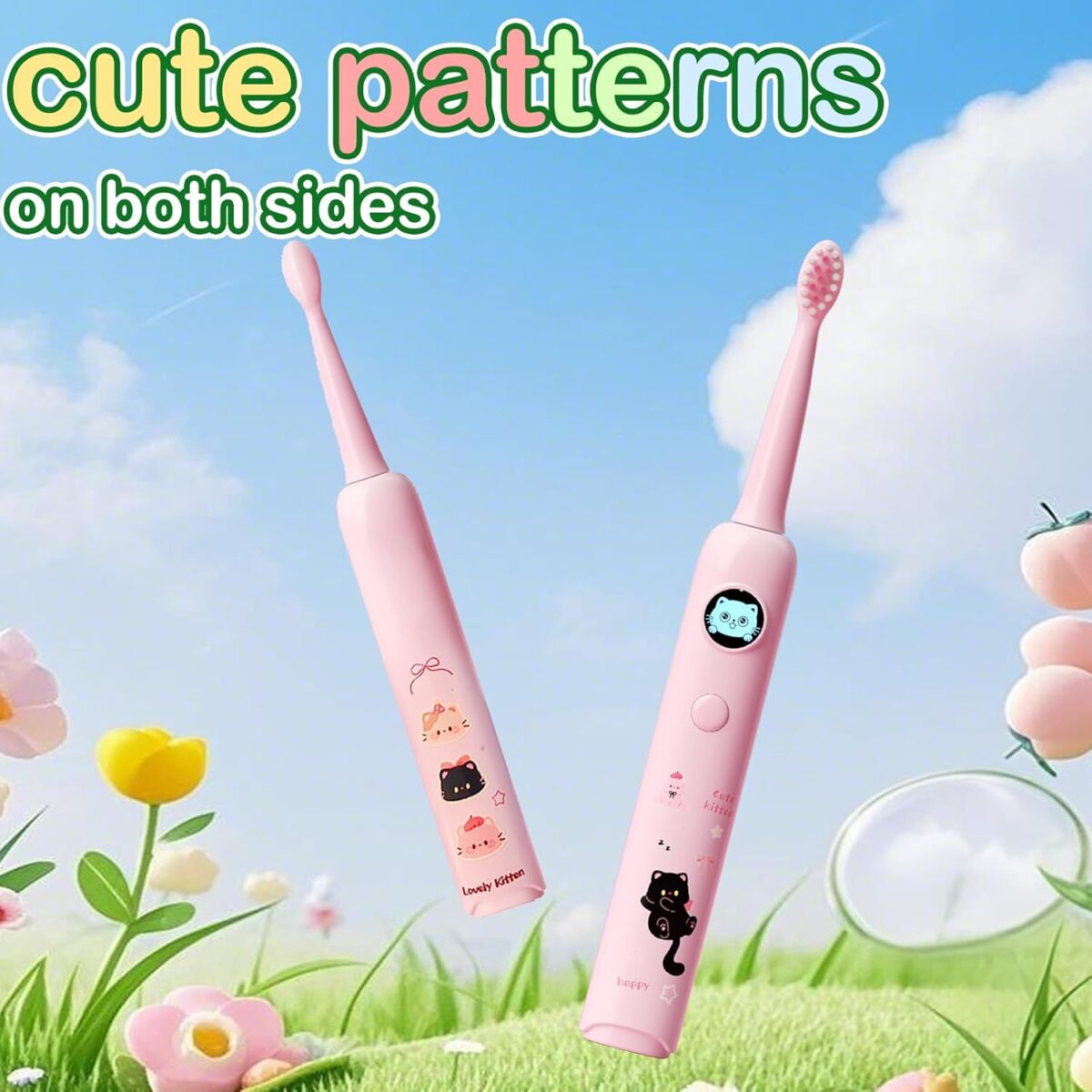 ⁦فرشة أسنان كهربائية للأطفال بتصميم كرتوني و 6 رؤوس قابلة للتبديل وخمسة أوضاع للتنظيف⁩ - الصورة ⁦6⁩