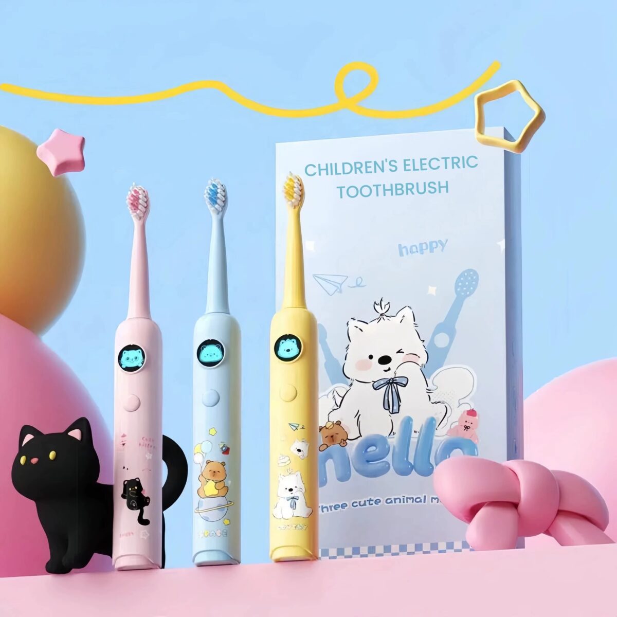 ⁦فرشة أسنان كهربائية للأطفال بتصميم كرتوني و 6 رؤوس قابلة للتبديل وخمسة أوضاع للتنظيف⁩ - الصورة ⁦8⁩